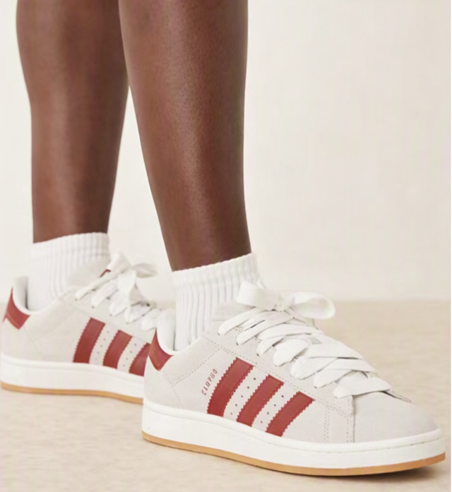 adidas Women's Campus 00s - Crystal White / Preloved Red - 6.5