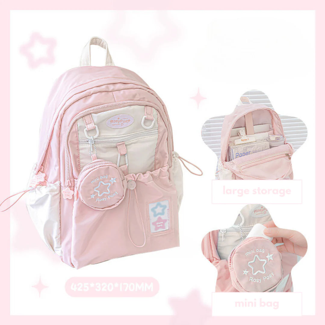ChicChoi  Cream Star Drawstring Backpack