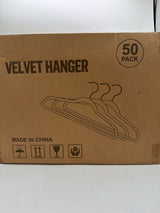 Simple Deluxe Velvet Hangers 50 Pack, Non-Slip Clothes Hangers with Shoulder Notches, 360° Swivel Hooks