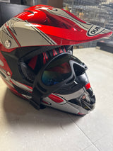 OUMURS Adult Dirt Bike Helmet with Goggles Gloves & Mask Adjustable Sun Visor Motorcycle Adults ATV Helmet Off-Road Motocross Downhill Moped MX for Unisex-Adult-Red Flame, L