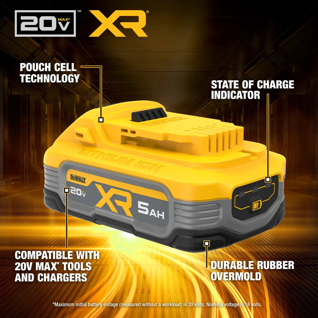 DEWALT 20V MAX* XR® 5ah Battery - Model DCBP520 - NIB/Sealed