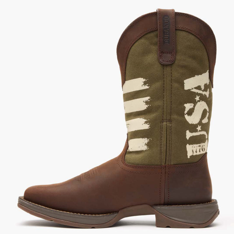 Rebel by Durango Army Green USA Print Western Boot Size: 8.5M