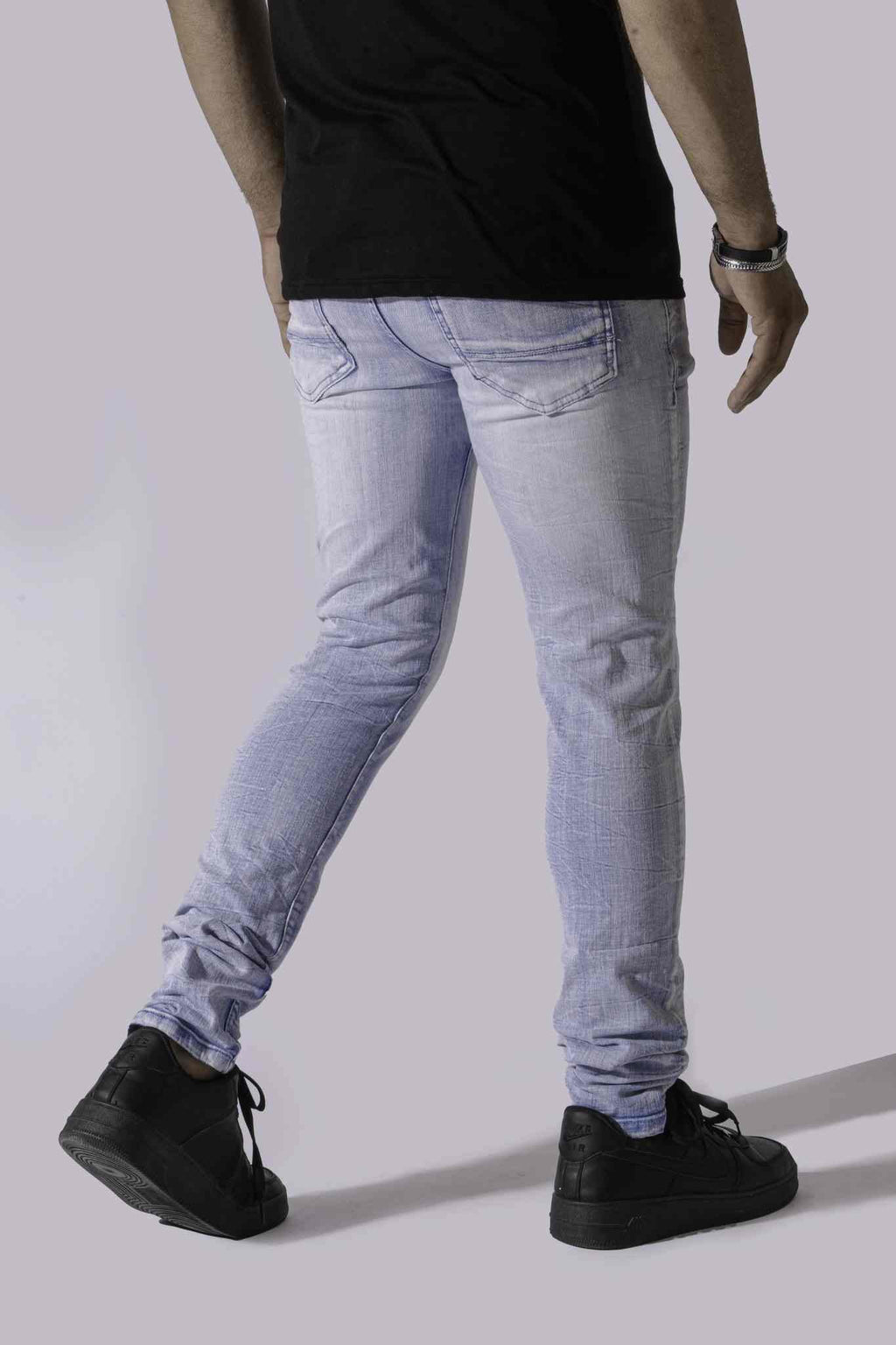 Men's DZTR-441 Ice Blue Skinny Stretch Jeans, Size 30