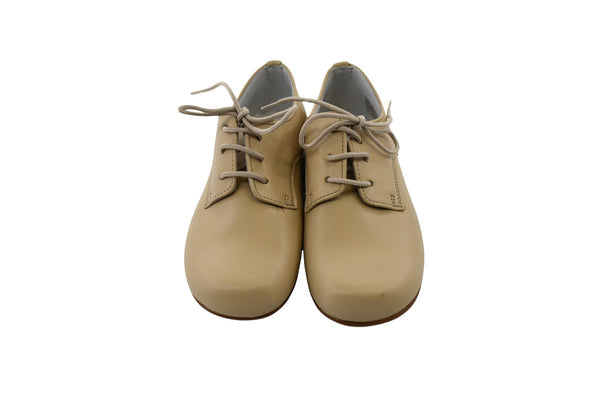 PEPA LONDON Boy's Blucher/Derby Formal Dress Shoes in Sandy Beige - Toddler US 9-9.5/EU26