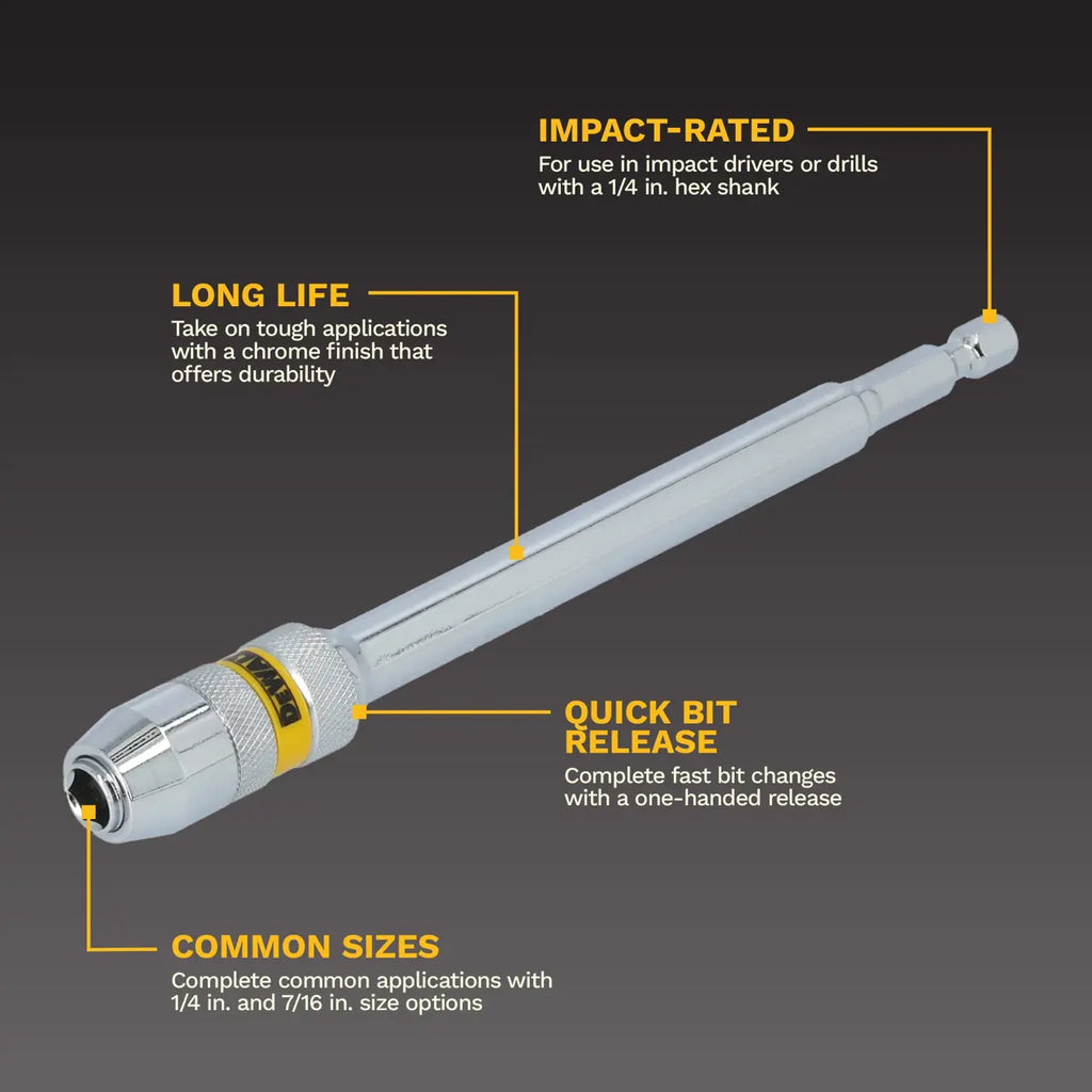 DeWalt - 7/16" X 12" Quick Change Extension, DWA716QCEXT12