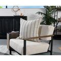Villa by Classic Home Demi Square Pillow Cover & Insert - CP Delgada Natural/Blue - 20" x 20"