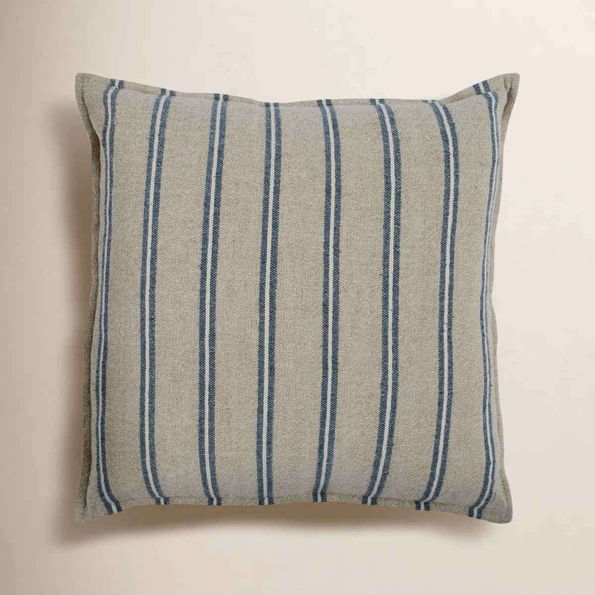 Villa by Classic Home Demi Square Pillow Cover & Insert - CP Delgada Natural/Blue - 20" x 20"