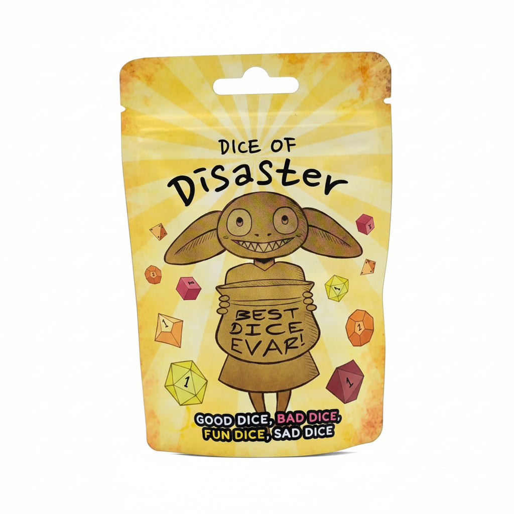 MYSTERY DICE GOBLIN - Dice of Disaster Bag - Good Dice, Bad Dice, Fun Dice, Sad Dice - 1 Bag