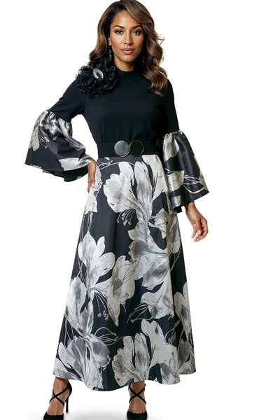 Donna Vinci 12257 1 piece Novelty Maxi Dress Size 18