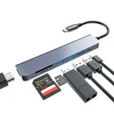 USB C Hub, 7 in 1 USB C to HDMI Multiport Adapter with HDMI, 100W PD, 3 USB-A 5 Gbps, TF/SD Card Reader, USB C Dock for MacBook Air/Pro, XPS, and More Type-C Device