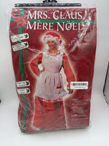 Fun World Womens Mrs. Claus Halloween Party Dress Costume Red O/S