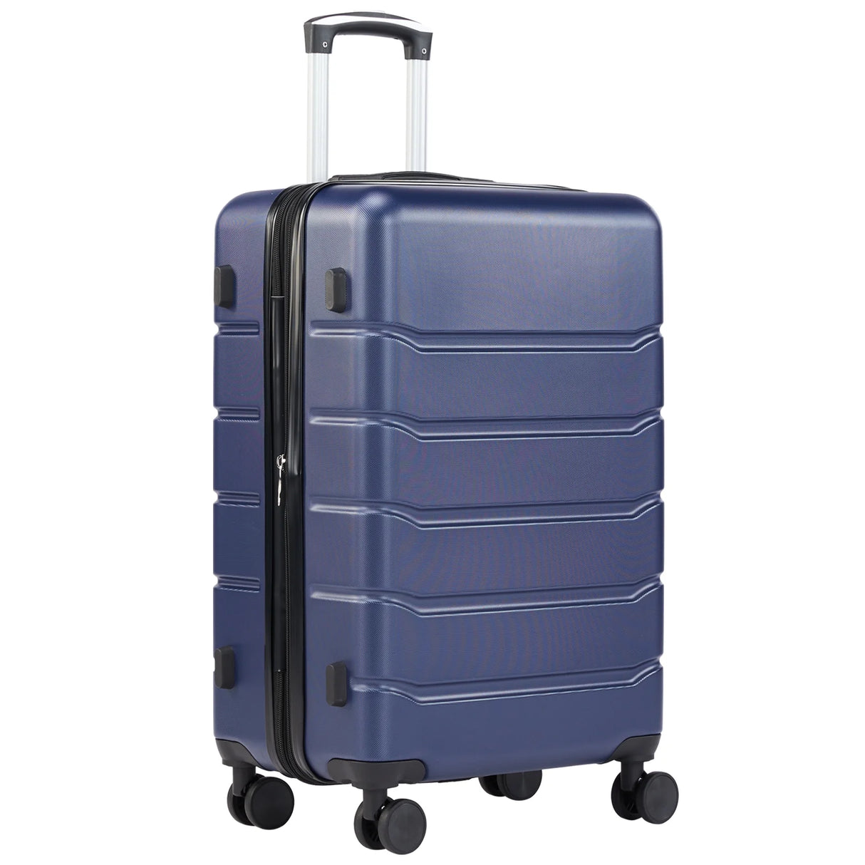 Famistar 28" Checked Luggage Hardside Suitcase with Spinner Wheels and TSA Lock, Blue