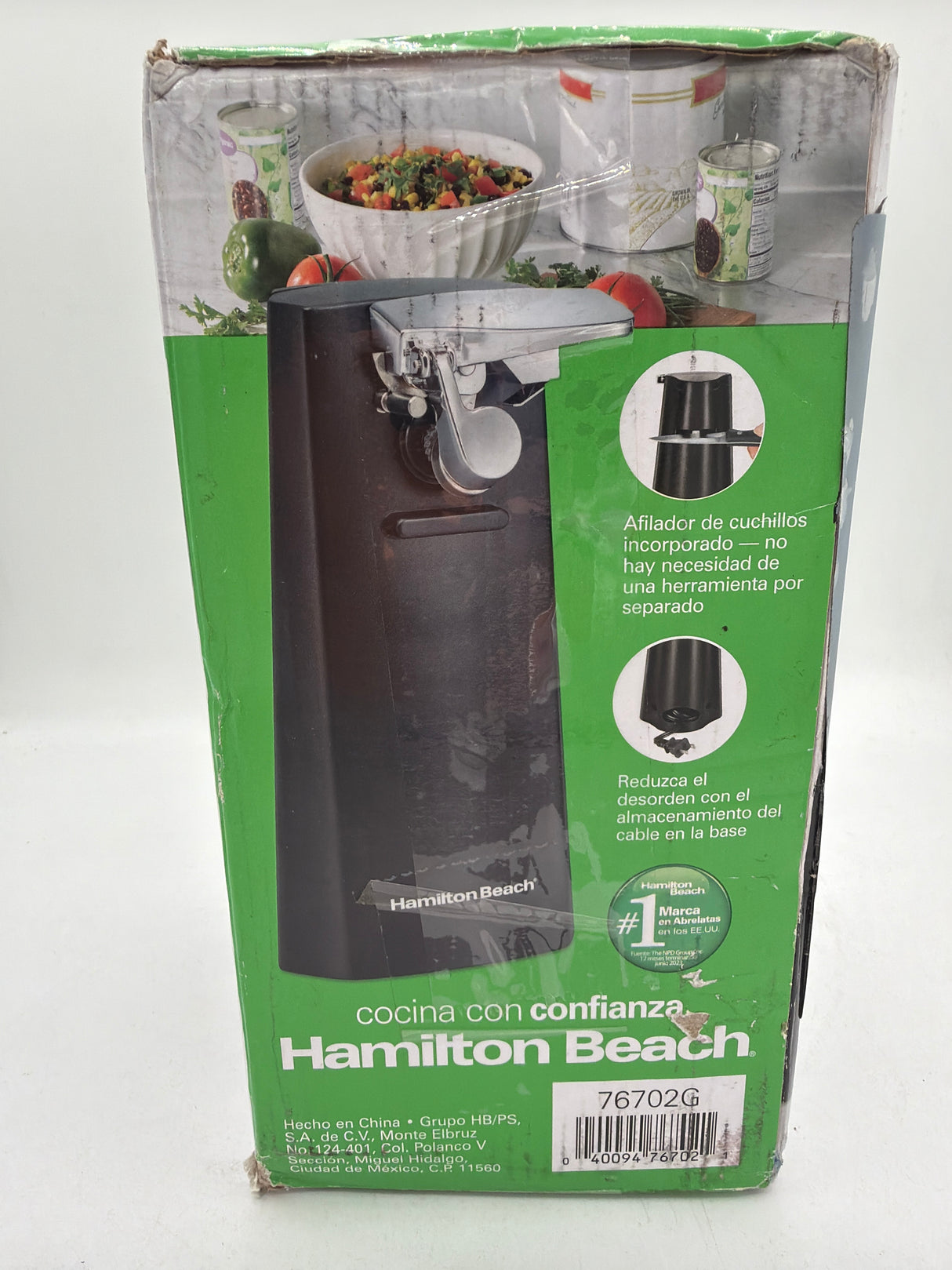 Hamilton Beach Black Can Opener 76702: Electric Freestanding Kitchen Tool 9"
