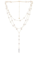 Ettika Pearl Coin Layered Lariat Necklace