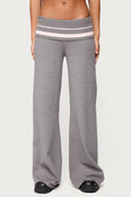 Kaliya Stripey Foldover Knit Pants Size XS