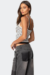Wynnie Layered Lace Tank Top - White - Small
