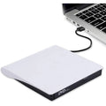 External CD DVD Drive, USB 3.0 Portable CD/DVD +/-RW Drive/DVD Player for Laptop CD ROM Burner Compatible with Laptop Desktop PC Windows Linux OS White