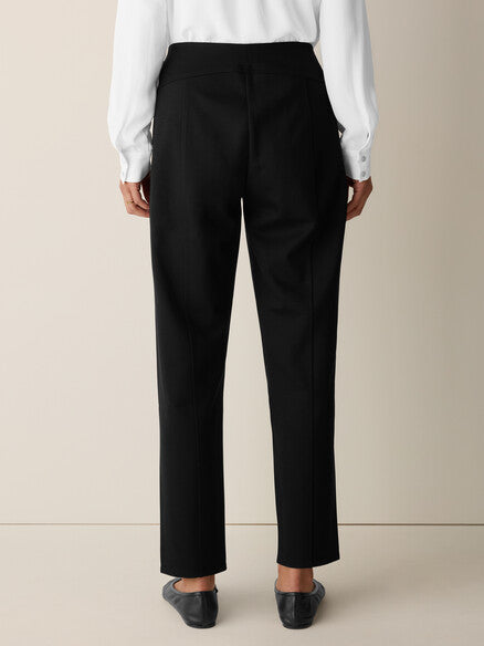 Eileen Fisher Washable Flex Ponte Tapered Trouser Pant Easy Fit, Ankle Length Women's S