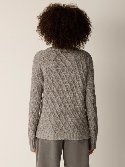 Eileen Fisher Peruvian Cotton Boucle Fluff Turtleneck Boxy Fit, Basic Length Women's XXS