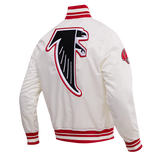 NFL ATLANTA FALCONS RETRO CLASSIC MEN'S RIB SATIN JACKET Size S