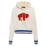 NFL BUFFALO BILLS RETRO CLASSIC WOMEN'S CROPPED PULLOVER HOODIE SIZE: S
