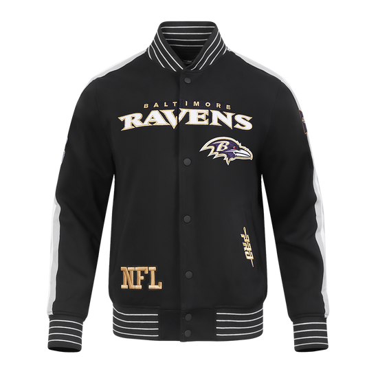 NFL BALTIMORE RAVENS PRO GAME DAY MEN'S DBL KNIT JACKET- SIZE: LG