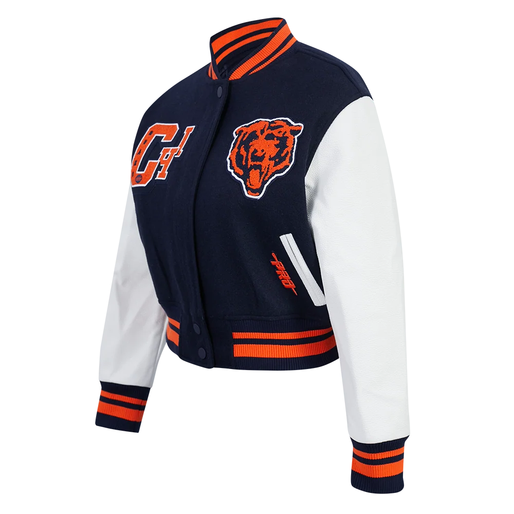 Chicago Bears New Era Women's Fleece Full-Snap Jacket - Navy - XL