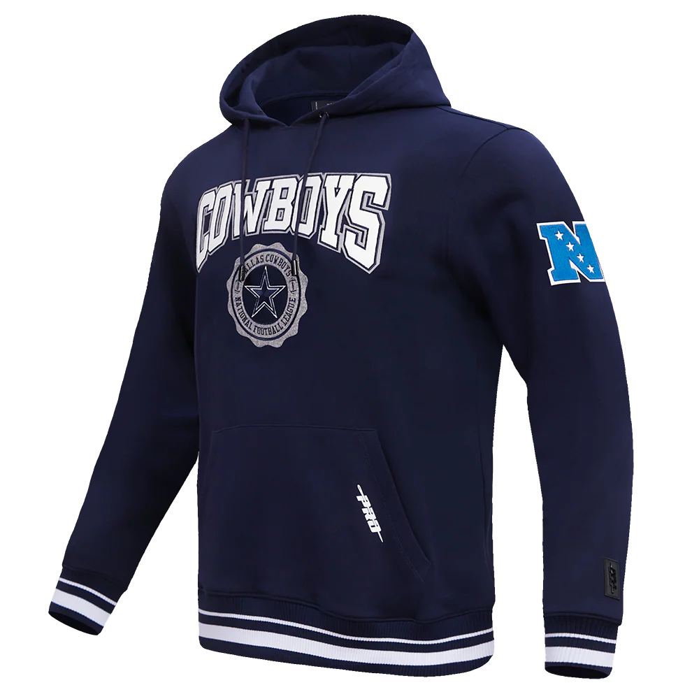 NFL DALLAS COWBOYS CREST EMBLEM RIB FLC PO HOODIE Size XL