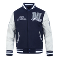 NFL Dallas Cowboys Team Pennants Men's Rib Wool Varsity Jacket - Midnight Navy/White - 2XL