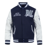 NFL Dallas Cowboys Team Pennants Men's Rib Wool Varsity Jacket - Midnight Navy/White - 2XL