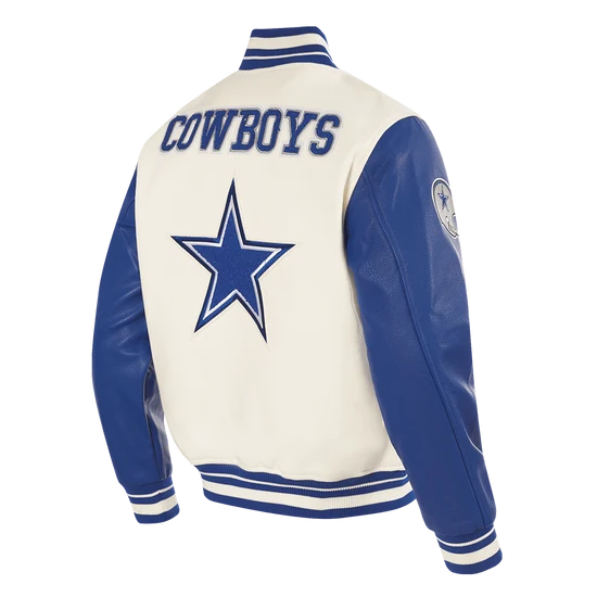 NFL DALLAS COWBOYS RETRO CLASSIC MEN'S RIB WOOL VARSITY JACKET - XL