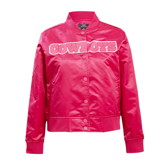 NFL DALLAS COWBOYS TRIPLE PINK WOMEN'S SATIN JACKET - L