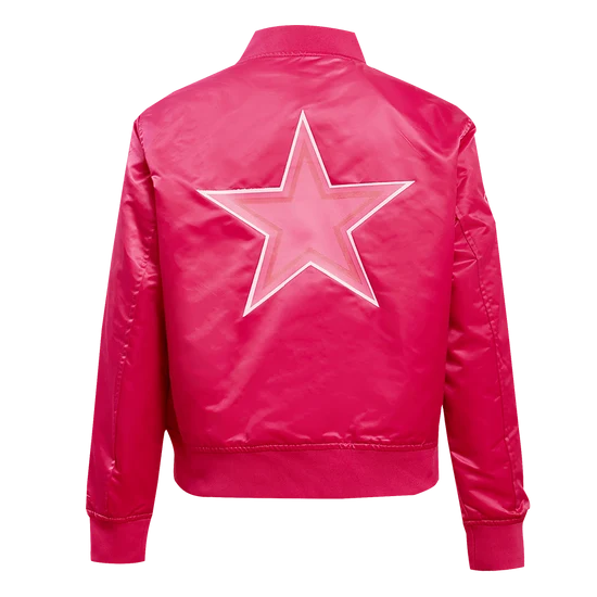 NFL DALLAS COWBOYS TRIPLE PINK WOMEN'S SATIN JACKET - L