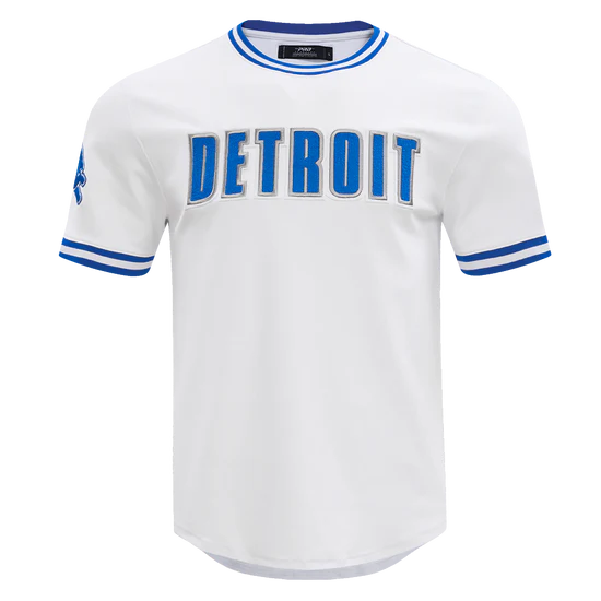 NFL DETROIT LIONS CLASSIC CHENILLE MEN'S DOUBLE-KNIT TEE- 3XL