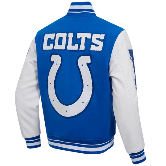 NFL INDIANAPOLIS COLTS MASHUP RIB WOOL MEN'S VARSITY JACKET XL