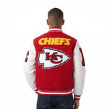 NFL Kansas City Chiefs Mashup Men's Rib Wool Varsity Jacket - Red/White - Small