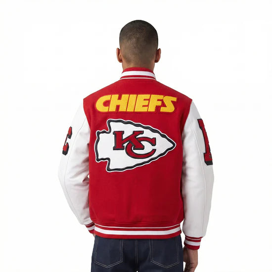 NFL Kansas City Chiefs Mashup Men's Rib Wool Varsity Jacket - Red/White - Small