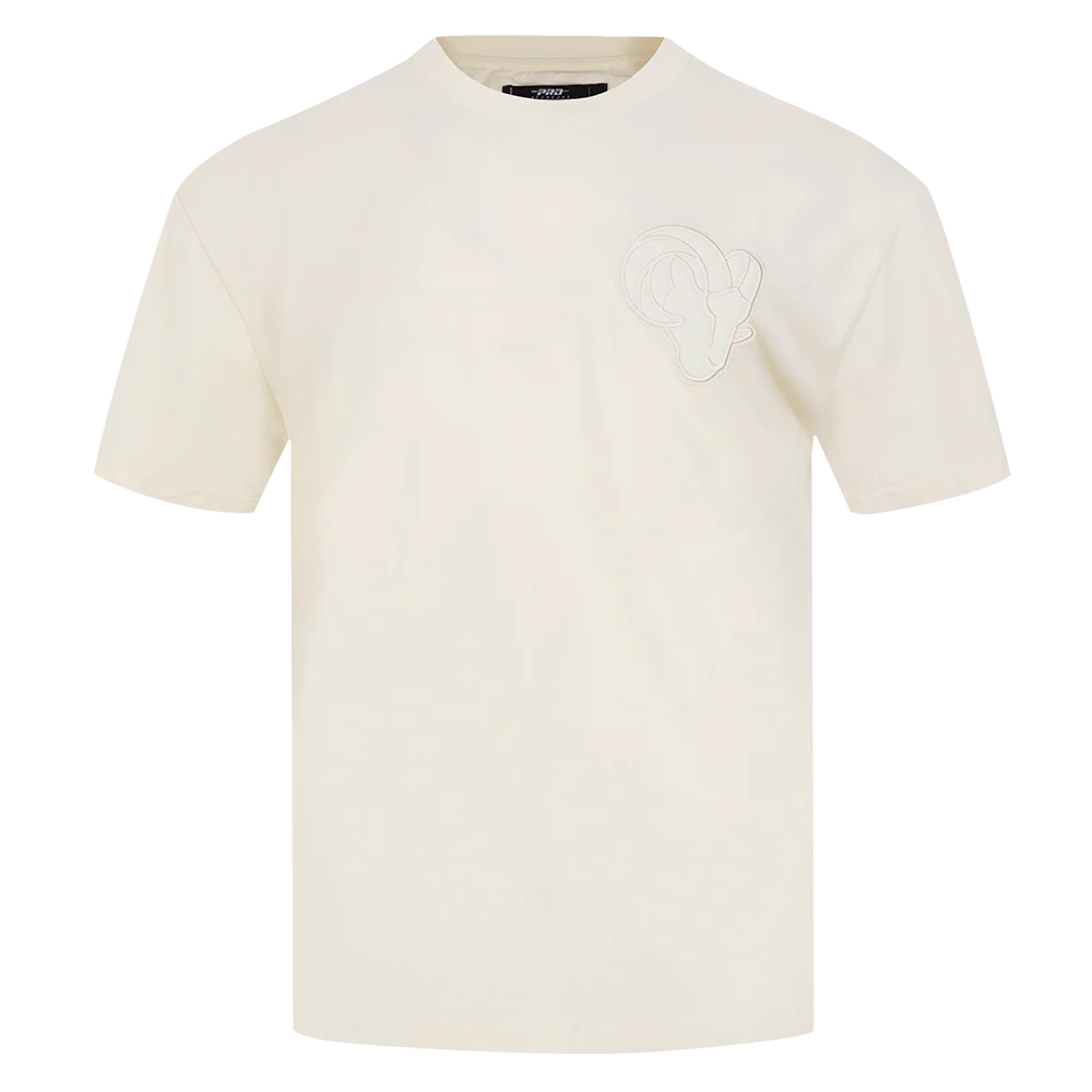 PRO STANDARD - NFL LOS ANGELES RAMS NEUTRAL MEN'S COTTON JERSEY DROP SHOULDER TEE - EGGSHELL - XL