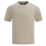 NFL Los Angeles Rams Neutral Men's Cotton Jersey Drop Shoulder Tee - Taupe - Size XL