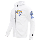 NFL LOS ANGELES RAMS CLASSIC CHENILLE DOUBLE KNIT FULL ZIP HOODIE Size L