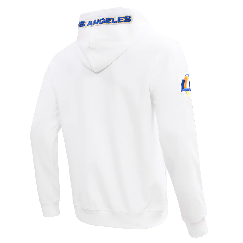 NFL LOS ANGELES RAMS CLASSIC CHENILLE DOUBLE KNIT FULL ZIP HOODIE Size L