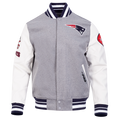 NFL NEW ENGLAND PATRIOTS OLD ENGLISH MEN'S RIB WOOL VARSITY JACKET   2XL
