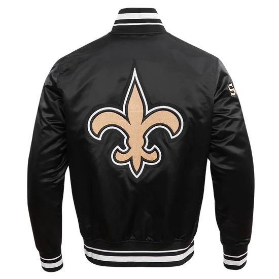 NFL New Orleans Saints Mashup Men's Rib Satin Jacket - Black - Large