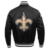 NFL New Orleans Saints Mashup Men's Rib Satin Jacket - Black - Large