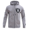 PRO STANDARD - LG MEN'S NFL LAS VEGAS RAIDERS CLASSIC CHENILLE FULL ZIP HOODIE - GREY