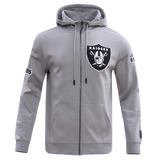 PRO STANDARD - LG MEN'S NFL LAS VEGAS RAIDERS CLASSIC CHENILLE FULL ZIP HOODIE - GREY