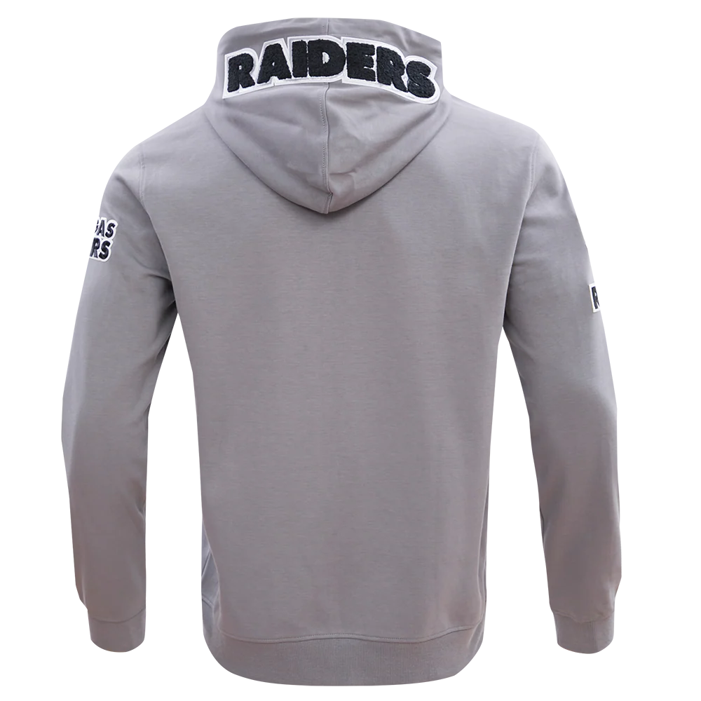 PRO STANDARD - LG MEN'S NFL LAS VEGAS RAIDERS CLASSIC CHENILLE FULL ZIP HOODIE - GREY