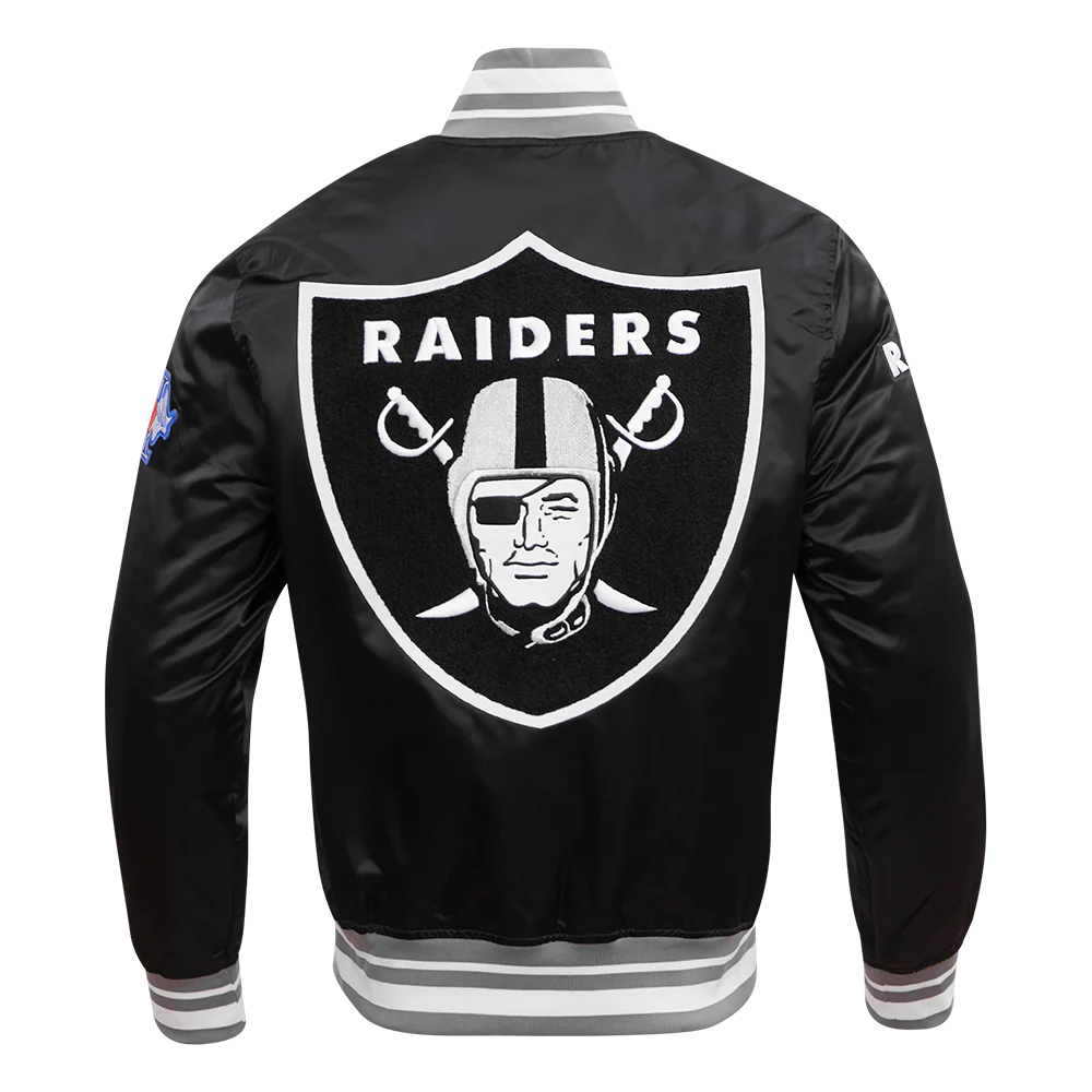 NFL LAS VEGAS RAIDERS MASHUP MEN'S RIB SATIN JACKET- size small