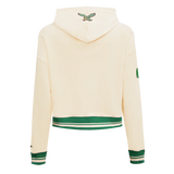 NFL PHILADELPHIA EAGLES RETRO CLASSIC WOMEN'S CROPPED PULLOVER HOODIE- SIZE:S
