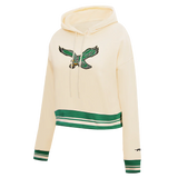 NFL PHILADELPHIA EAGLES RETRO CLASSIC WOMEN'S CROPPED PULLOVER HOODIE- SIZE:S